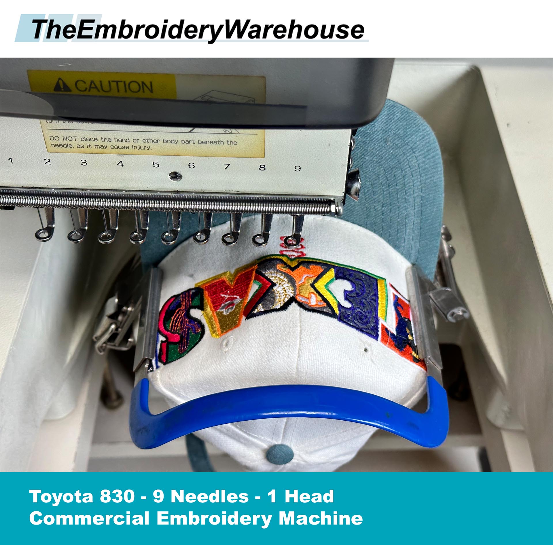 USED Toyota 830 9 Needles 1 Head Commercial Embroidery Machine